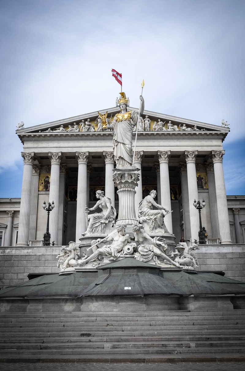 no people, tourism, building, travel, goddess of victory, creativity, representation, stone figure, sky, 4K, outdoors, human representation, statue, architectural column