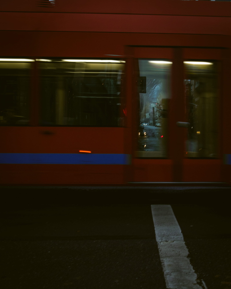 streetcar, train - vehicle, transportation, display, way, floor, door, illuminated, pedestrian, travel, framed, tarmac, intersection, blurred motion, long exposure
