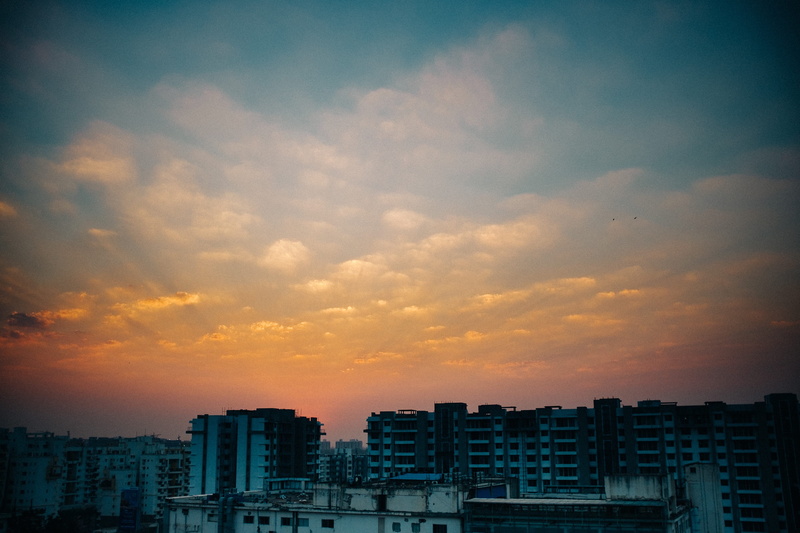 sky, 2K, apartment, office building exterior, romantic sky, architecture, landscape, skyline, buildings, sarjapur, no people, bengaluru, building exterior