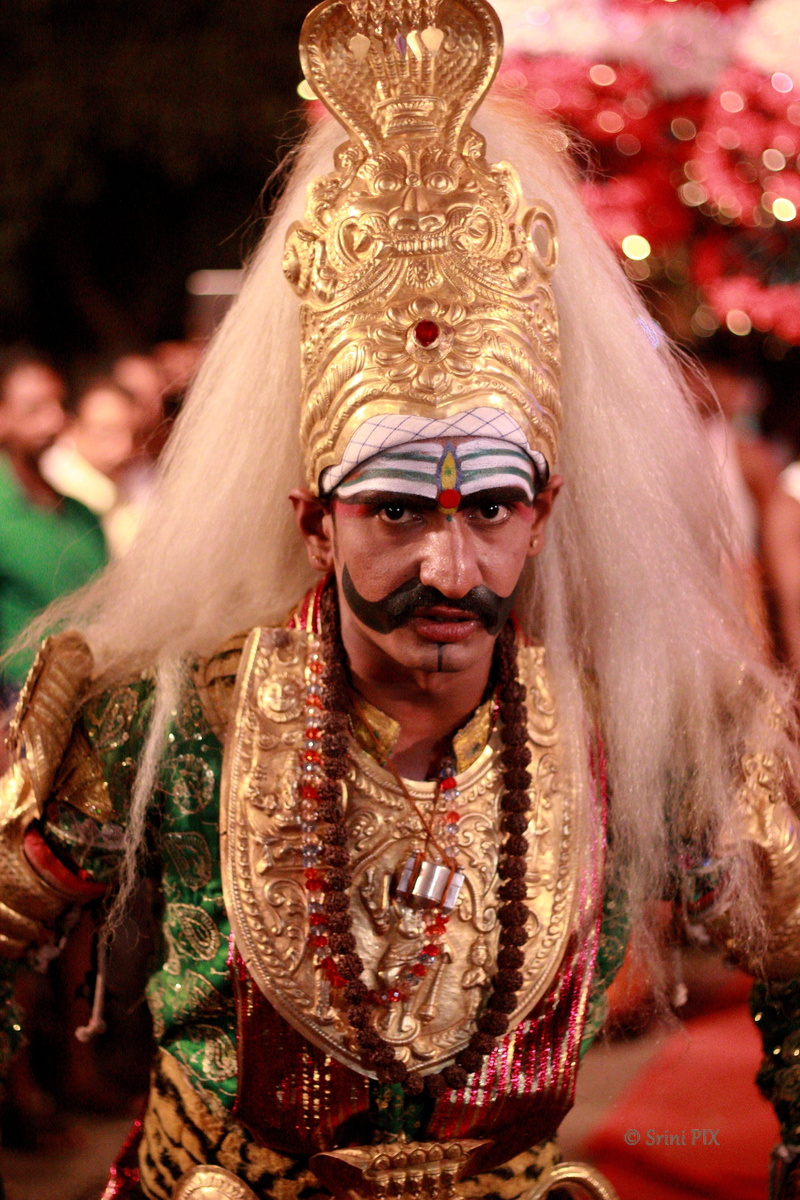 focus on foreground, bengaluru, 5K, men, headshot, festival, carnival - celebration event, karaga, disguise, one person, folk dance, arts culture and entertainment