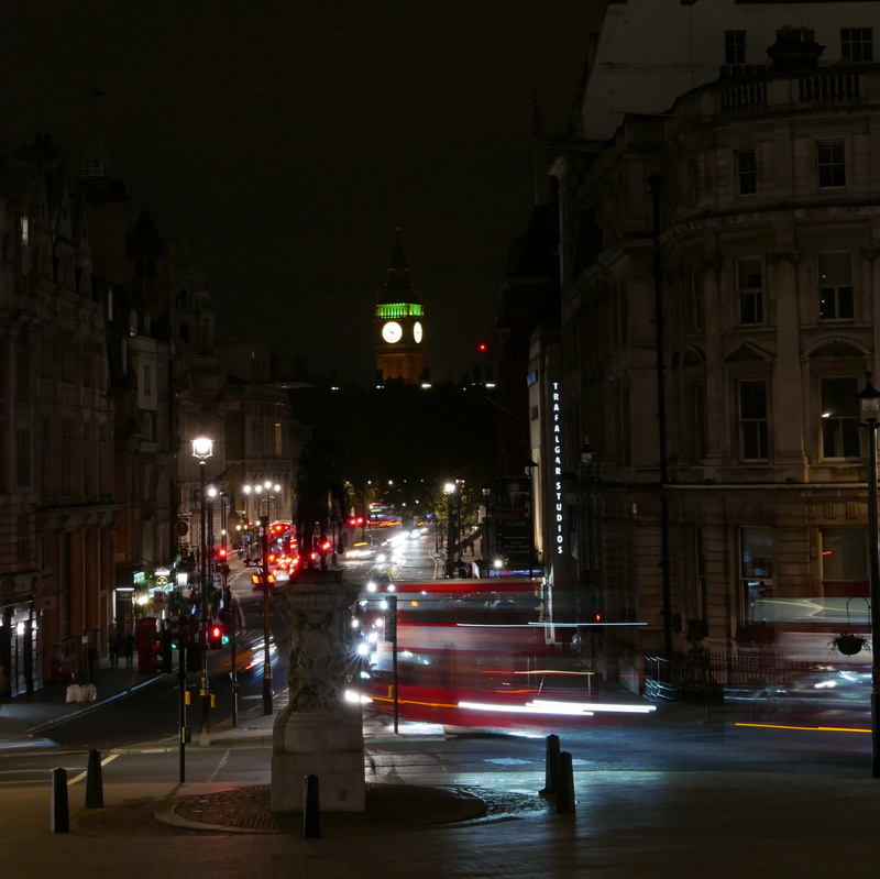 trafalgar square, land vehicle, built structure, united kingdom, travel destinations, longexposure, bigben, bus, road, building exterior, travel, mode of transportation