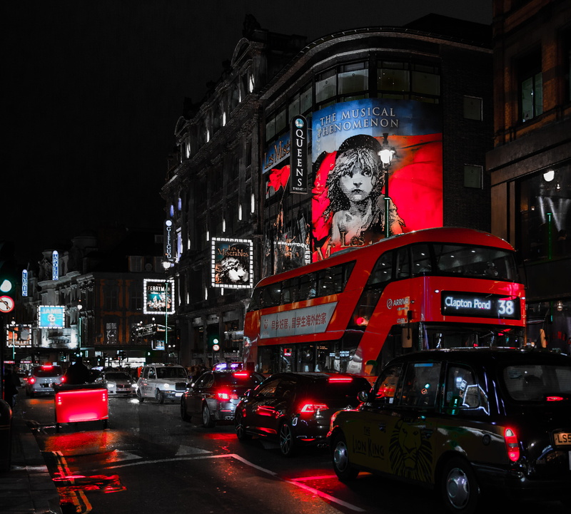 4K, dean street, london, transportation, theater, uk, city, city street, road, city life, built structure, les miserables, incidental people, building exterior