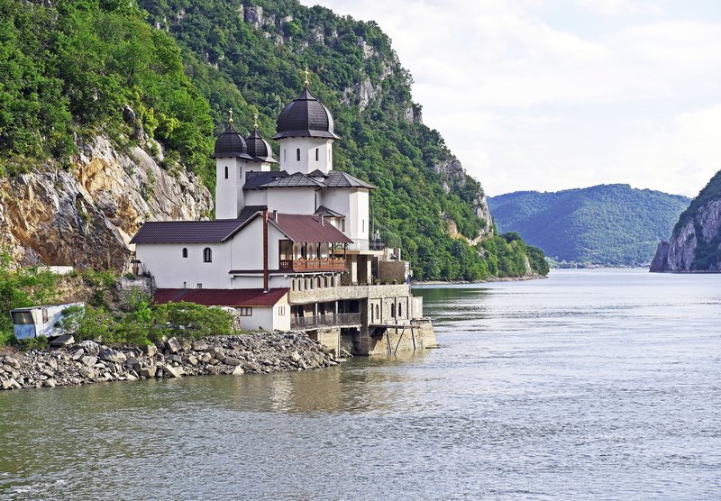 orthodox, bottleneck, cloud - sky, one-way traffic, rock, tree, architecture, monastery, südkarparten, nature, day, romania, nunnery, serbia, water, white