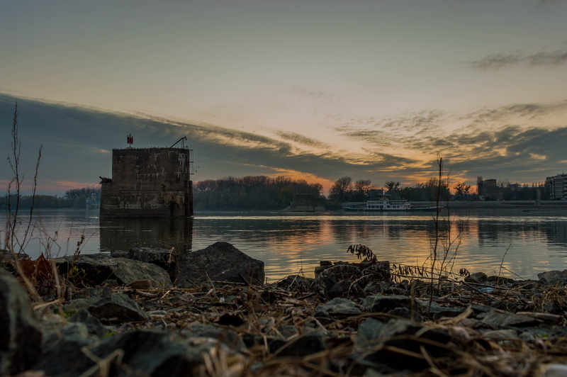 river, cloud - sky, sky, nature, beach, water, tranquility, building exterior, reflection, serbia, land, 5K, novi sad, built structure, danube, beauty in nature