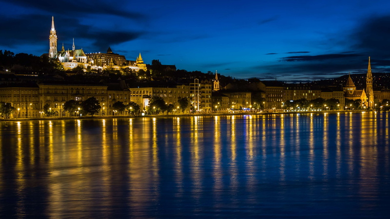 night, 4K, building exterior, river, sky, outdoors, nature, no people, waterfront, built structure, water, at night, budapest, building, travel destinations
