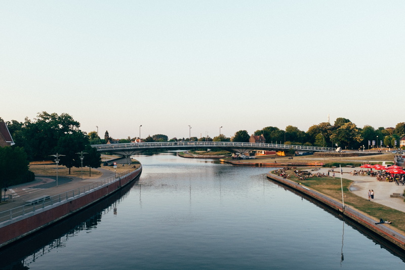building exterior, buda beach, outdoors, fort, waterfront, ditch, connection, nature, moat, buda, building, architecture, plant, bridge - man made structure