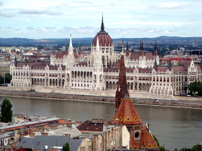 hungarian Culture, architecture, no people, sky, europe, dome, famous Place, hungary, danube, tourism, day, city, cloud - sky, shore, parliament, danube River