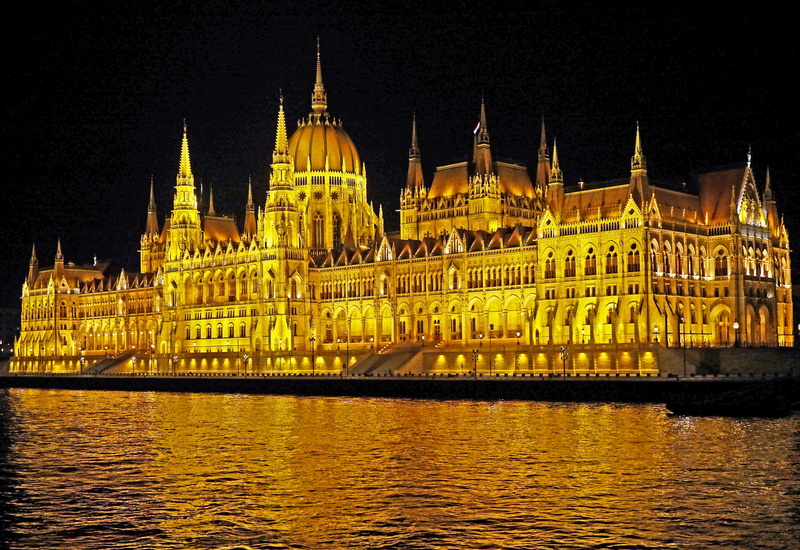 reflections, budapest, hungary, passby, water, night, travel destinations, hungarian Culture, national assembly, parliament Building, 4K, parliament at night