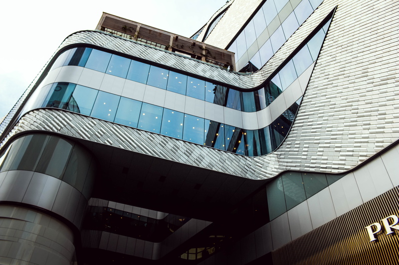 nature, built structure, glass - material, outdoors, clear sky, office, modern, t room park hyatt bangkok, 5K, low angle view, architecture, pattern, central embassy