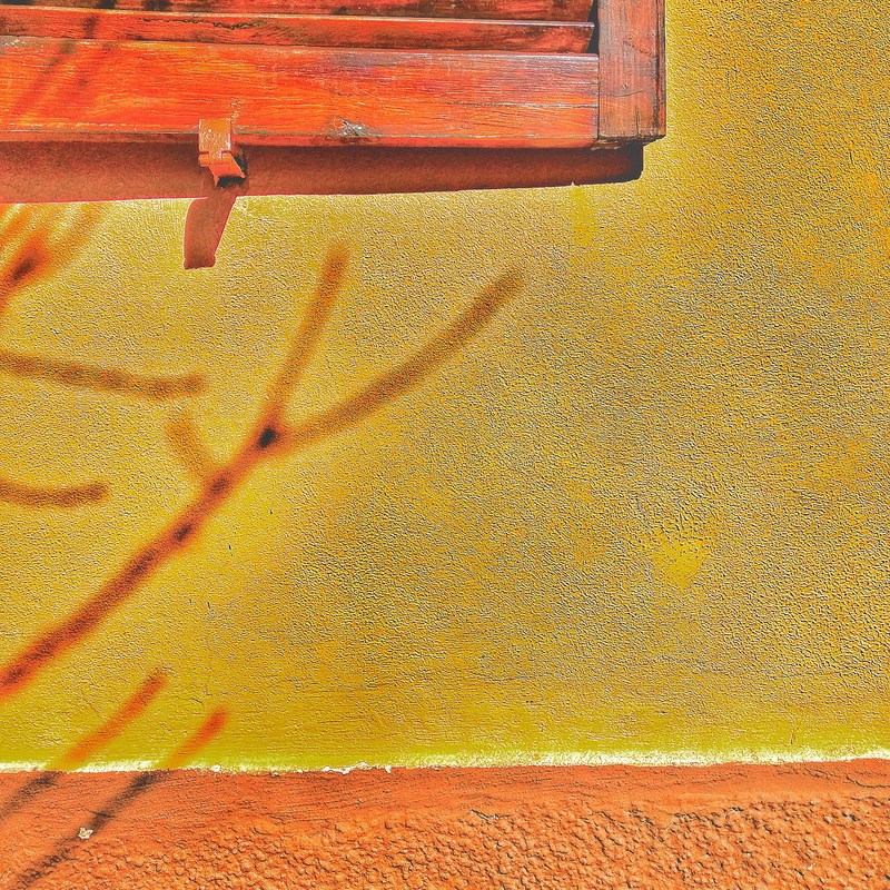 collage, 2K, sun, textured, rust, plant, yellow, shadow, architecture, nature, yellow, no people, focus on shadow, wall, building exterior, murales, sunlight