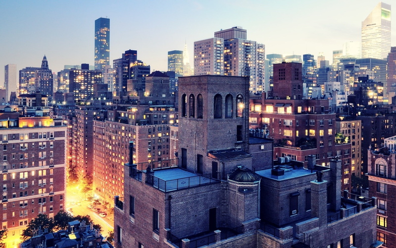 hdr, New York City, building, Skyscraper, Lights, digital art, Cityscape, 1080P, Upper east side, USA
