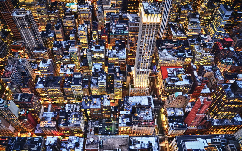 new york, crowd, manhattan - New York City, midtown Manhattan, 2K, residential district, buildings, city Life, office Building, panoramic, uSA, roofs