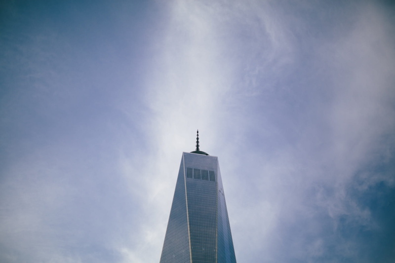 clouds, high, usa, city, nyc, day, tower, tourism, low angle view, building, america, manhattan, architecture, sky, building exterior, construction, new york