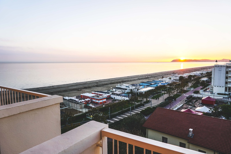 balcony view, high angle view, seaside, building, view, light, outdoors, sea, nature, no people, from the balcony, sunrise, architecture, sunset, railing