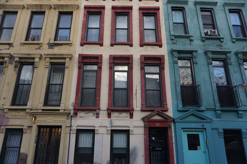 window, repetition, colors, in a row, brownstone, art, buiding, outdoors, side by side, apartment, full frame, day, design, history, glass - material, old