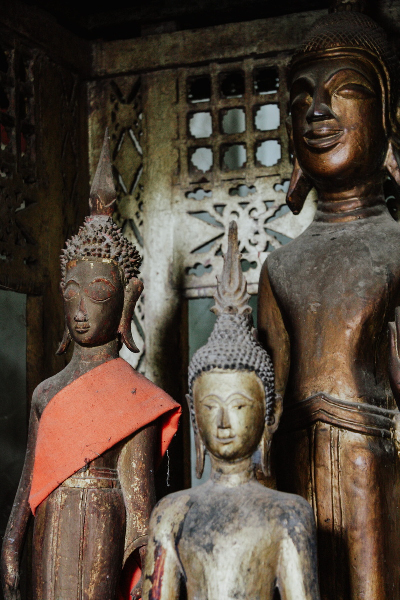 temple, architecture, craft, three, altar, religious, buddha, person, built structure, human, pagoda, statue, sculpture, idol, no people, representation