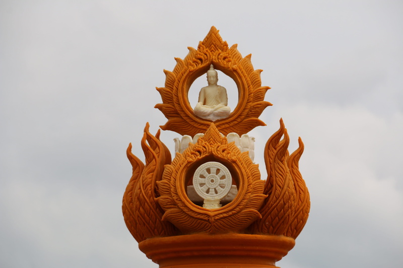 clock face, built structure, buddhism, time, nature, asia, clock, Korat, large candle, craft, cultures, nakhon ratchasima, belief, sky, ornate, design