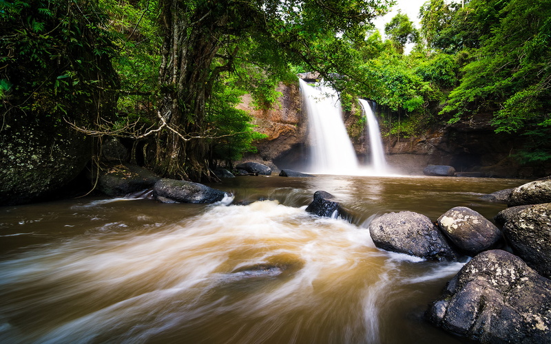 park, river, rainforest, ratchasima, nature, flowing, national, yai, rock - object, thailand, power in nature, motion, hd, land, solid, suwat, outdoors