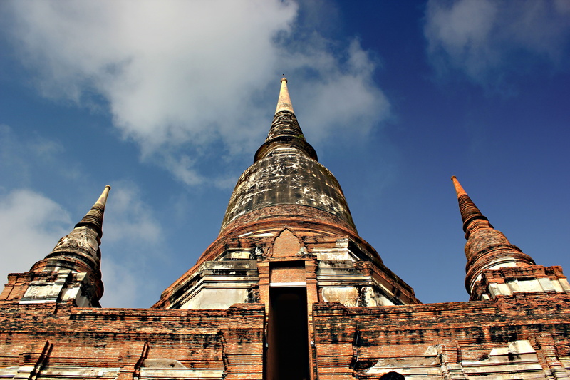 buddhist, history, thailand, spirituality, building exterior, buddhism, phra nakhon si ayutthaya, ancient civilization, cloud - sky, building, place of worship