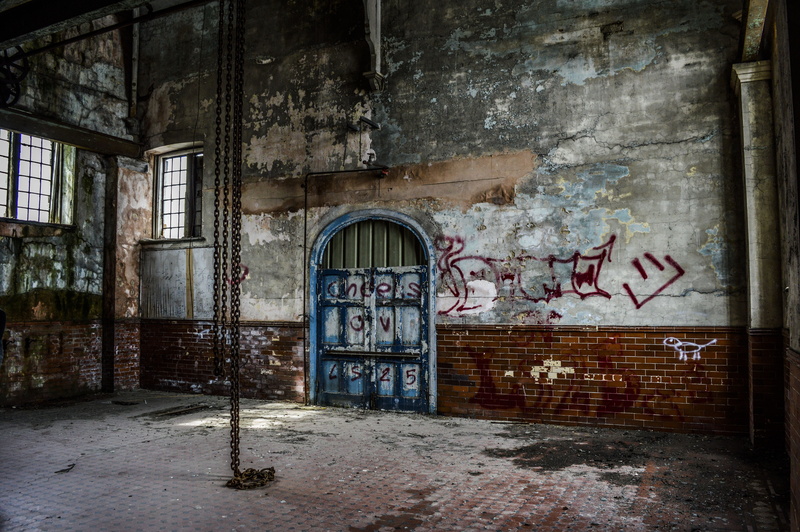 nikon, steel, window, dead, entrance, damaged, architecture, brick, arch, bad condition, wall, day, no people, building, interior, old, built structure