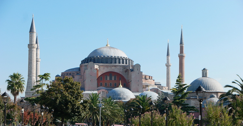dome, plant, Turkey, Hagia Sophia, spire, tree, cathedral, architecture, no people, nature, built structure, 5K, outdoors, cupola, belief, museum, Istanbul