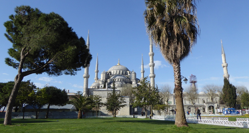place of worship, travel destinations, built structure, places of interest, building exterior, dome, belief, travel, tree, grass, 4K, istanbul, architecture