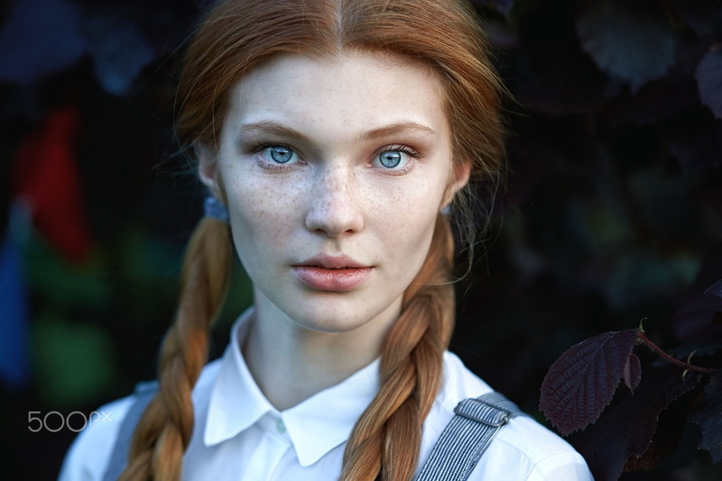 500px, face, women, 1080P, braids, Dasha Milko