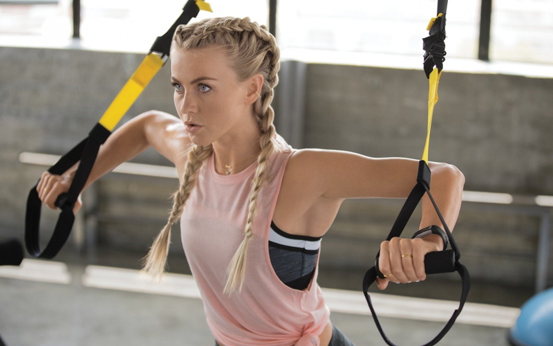 Celebrity, Julianne Hough, 1080P, Blonde, Blue Eyes, Twintails, Braid, Fitness, American
