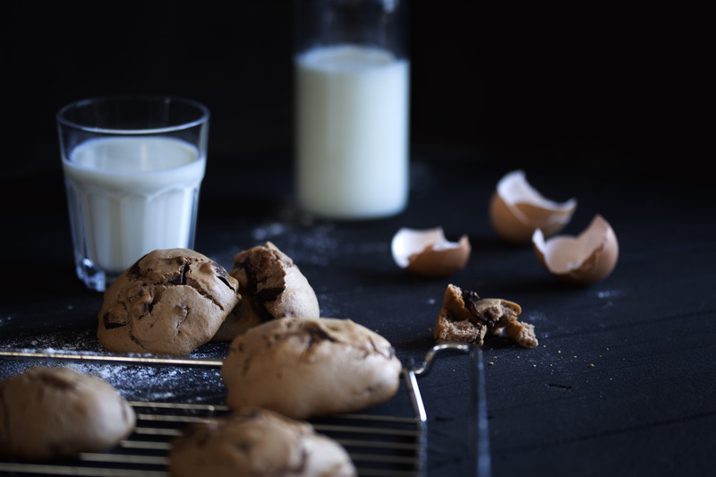 5K, egg, close-up, chocolate chip cookie, refreshment, food, flour, glass, baking, still life, bread, sweet food, dairy product, dessert, temptation, indoors