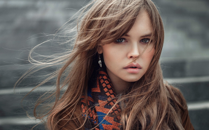s, earring, 1080P, silver, Shcheglova, women, Anastasia