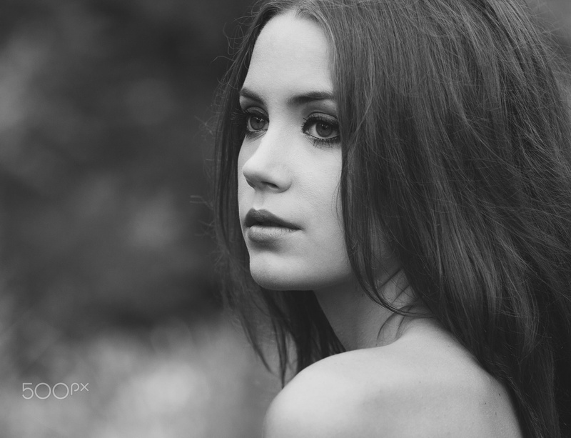 long hair, profile view, real people, leisure activity, portrait, lifestyles, monochrome, women, headshot, adult, looking, close-up, xenia kokoreva, beauty