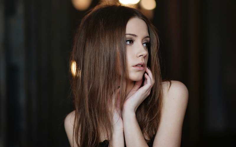 front view, adult, shoulders, 1080P, kokoreva, women, contemplation, human face, portrait, fashion, focus on foreground, xenia, eyes, indoors, hair, beautiful woman