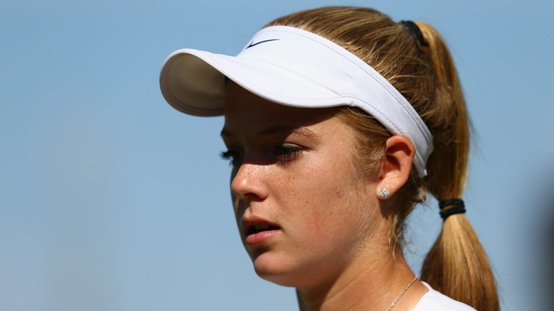 face, ponytail, blonde, looking away, women, Katie Swan, 1080P, tennis