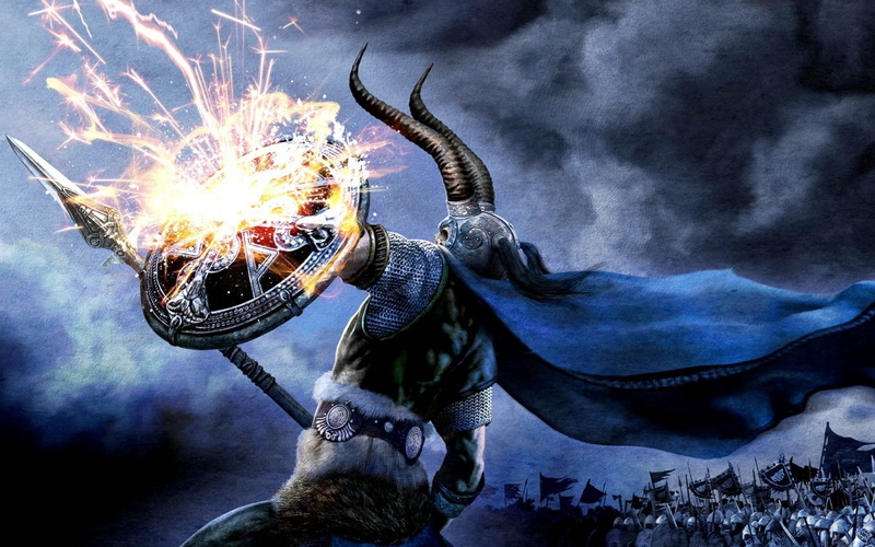 spear, horns, Amon Amarth, Loki, Heavy Metal, Vikings, Shields, music, Metal Music, 1080P