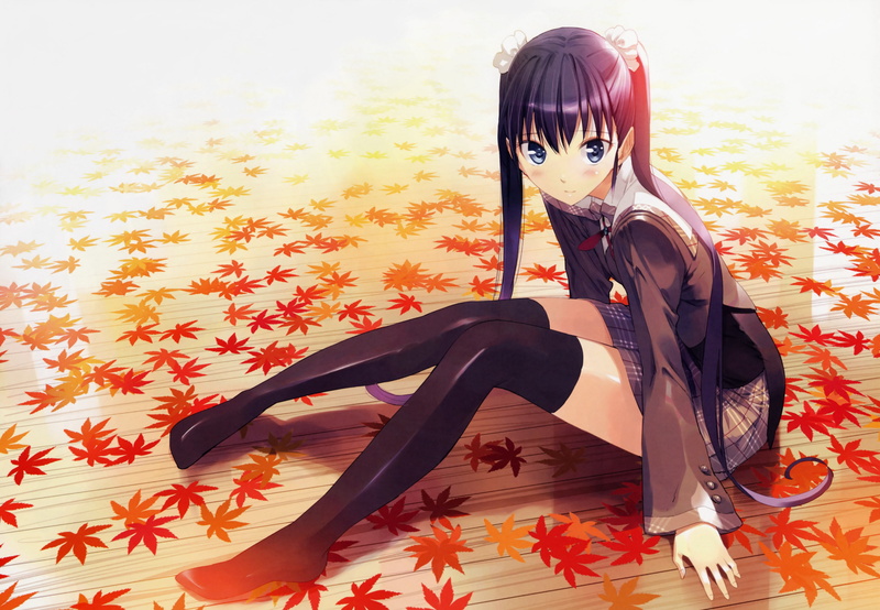 mau, seifuku, ueda, 2K, thighhighs, scan, confetti, saya, ryou, blush, akizora, ando