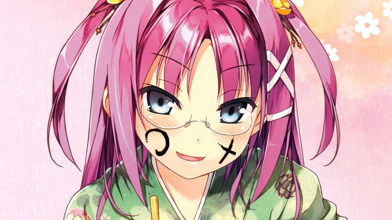 kantoku, japanese, artist, 1080P, scans, clothes, sasao, mouth, eyes, mazel, anime, girls, soukai, ribbons, open, long, glasses, blush, ink, hair, pink