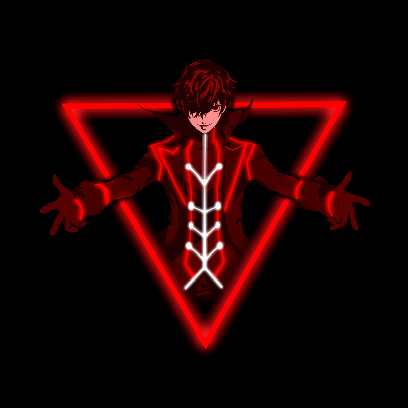 Joker, simple background, Persona 5, 1080P, anime boys, neon, anime men, triangle