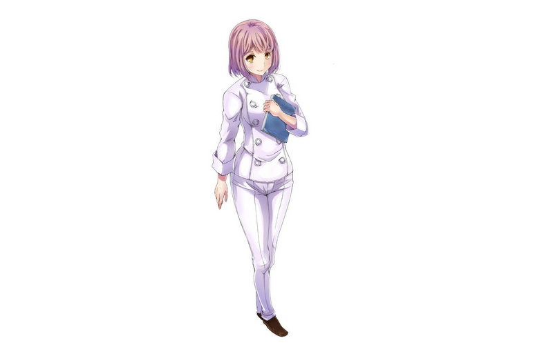 Hisako Arato, looking at camera, hairstyle, front view, studio shot, child, girls, women, females, full length, Food Wars: Shokugeki no Soma, indoors, portrait