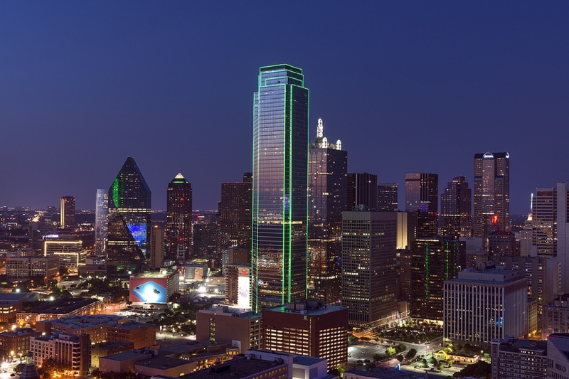 financial district, cityscape, outdoors, usa, building, metropolitan, lights, architecture, texas, sky, downtown District, business, residential district