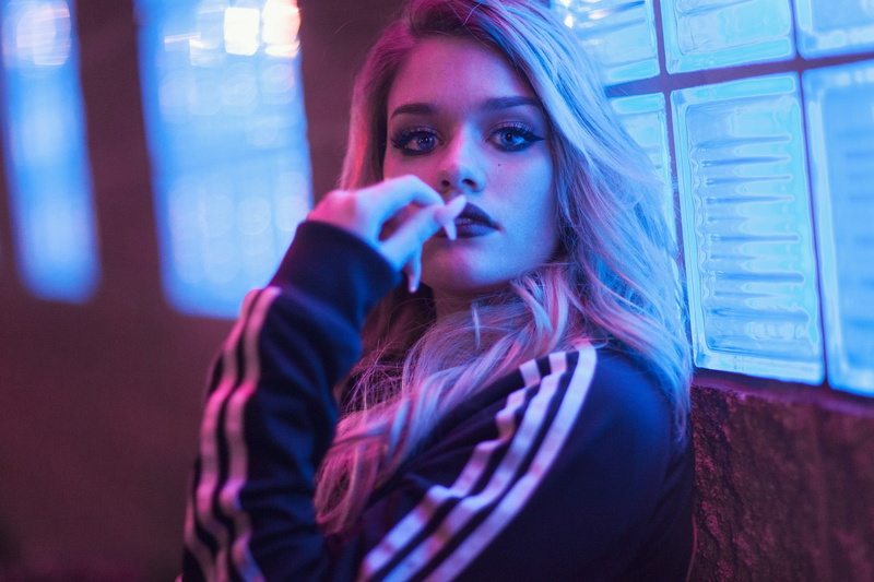 hair, wavy hair, clothing, food and drink, hairstyle, finger on lips, Samantha Ravndahl, adult, leisure activity, young adult, drinking, headshot, front view