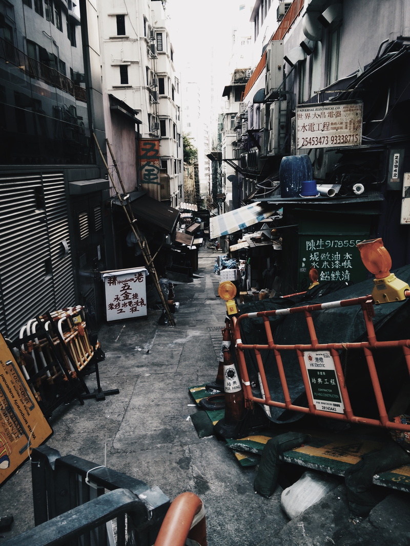 4K, minimalism, construction site, China, Hong Kong, alleyway