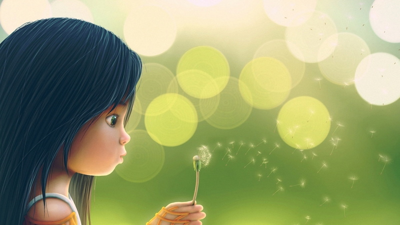 child, damn, images, flower, Cute, cartoon, animated, girl, 1920x1080, blowing, monkey, animals, 1080P