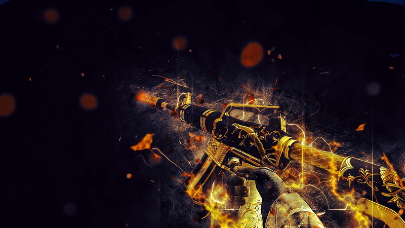 long exposure, bonfire, M4 Carbine, burning, no people, close-up, flame, Counter-Strike, wood - material, smoke - physical structure, fire, heat - temperature