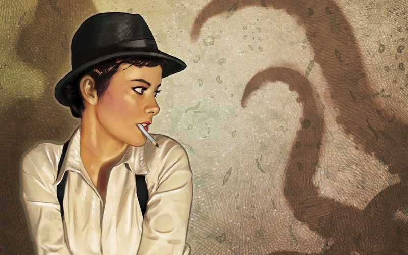 hat, brunette, tentacles, drawing, shadow, cthulhu, hd, digital/artwork, 1080P