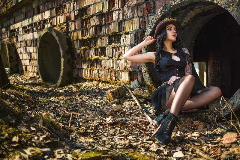 Dmitry Medved, brunette, women, steampunk, 1080P, Aleksa Tereschuk