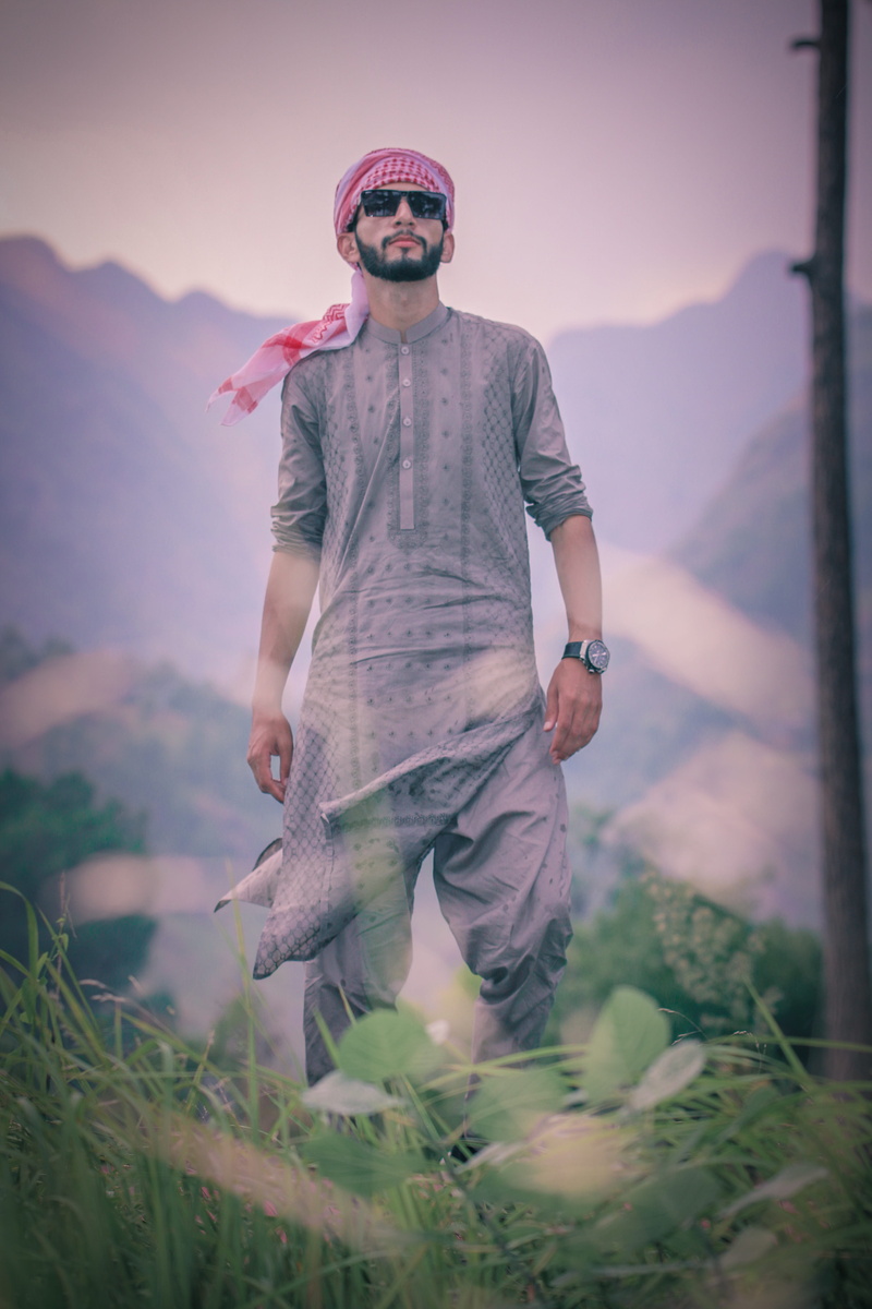 pakistan culture, 5K, land, kurta, landscape, yellow, clothing, portrait, front view, poses, asia, tree, boys style, pose, colors, young adult, lifestyles
