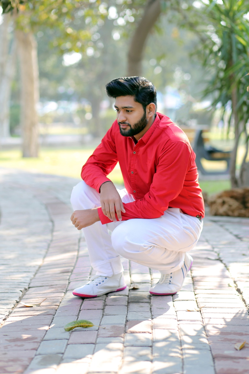 real people, one person, nature, 5K, man, lifestyles, model, tree, full length, men, paving stone, young adult, young men, outdoors, beard, pakistani boy