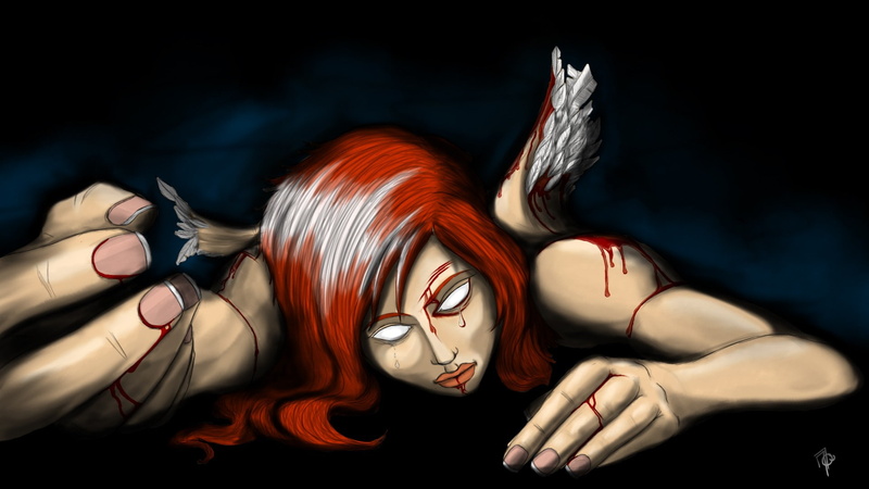 1080P, angel, tears, blood