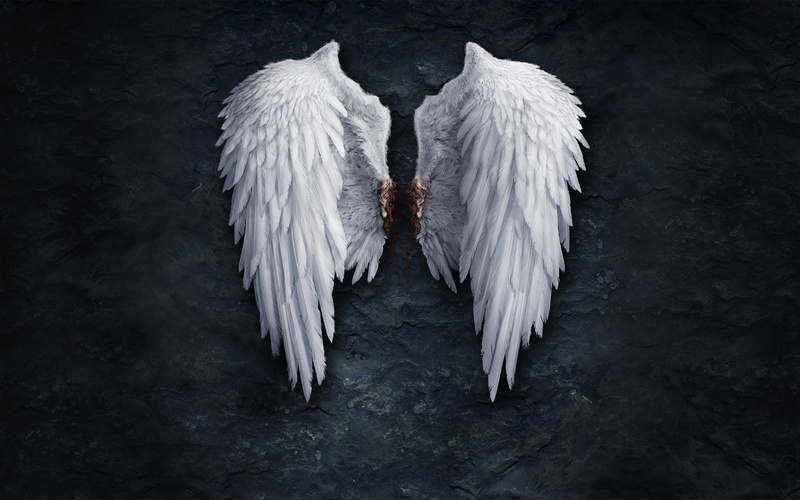 wings, aion, angels, 1080P, blood, stones