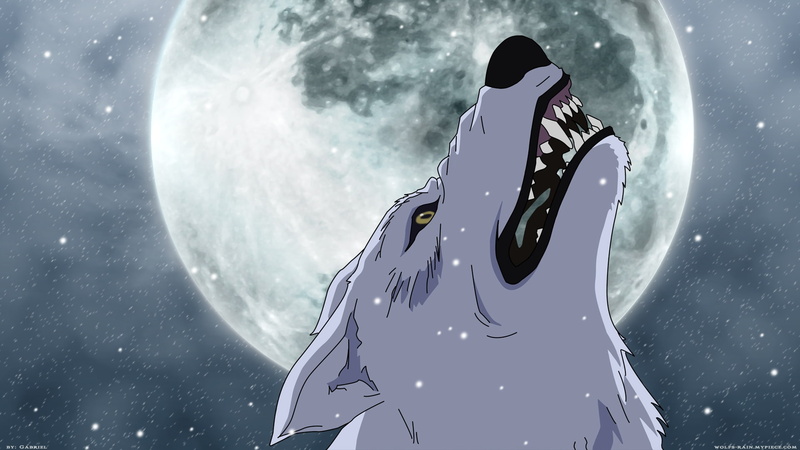 hd, wolves, Wolfs Rain, art, space, wolfs, Moon, 1080P, moons, rain, kiba